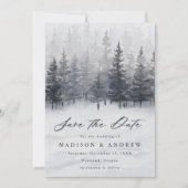 Elegante Winterbos Bruiloft Save The Date (Voorkant)