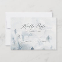 Elegante Winterbos Huwelijks RSVP Kaart