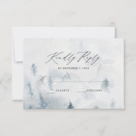 Elegante Winterbos Huwelijks RSVP Kaart
