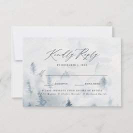 Elegante Winterbos Huwelijksmaaltijdkeuze RSVP Kaartje