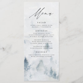 Elegante Winterbos Huwelijksmenu Kaart