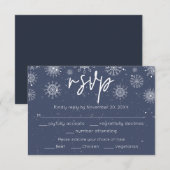 Elegante winterbruiloft maaltijd keuze RSVP kaartje (Voorkant / Achterkant)