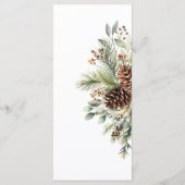 Elegante Winterden Groen Huwelijk  Menu (Achterkant)