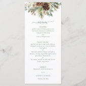 Elegante Winterden Groen Huwelijk  Menu (Voorkant)