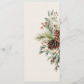 Elegante Winterdennen Groene Huwelijks Menu (Achterkant)