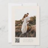 Elegante Winterdennen Groene QR-code Foto Bruiloft Kaart (Achterkant)