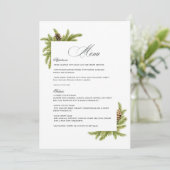 Elegante Winterdennen Kerst Huwelijkscharme Menu (Staand voorkant)