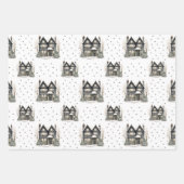 Elegante wintergeruite vakantie inpakpapier vel (Voorkant 3)