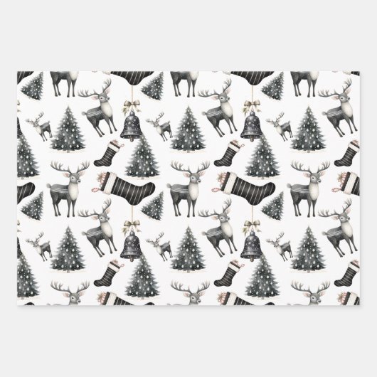 Elegante wintergeruite vakantie inpakpapier vel (Voorkant)