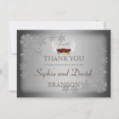 Elegante wintergeweien grijze trouw BEDANKT (Voorkant)