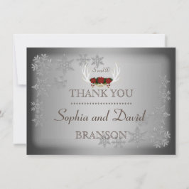 Elegante wintergeweien grijze trouw BEDANKT