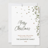 Elegante Wintergroen Feestdagenkaart (Voorkant)