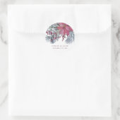 Elegante Wintergroene Huwelijk Ronde Sticker (Tas)