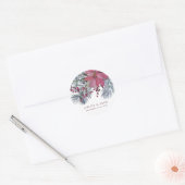 Elegante Wintergroene Huwelijk Ronde Sticker (Envelop)