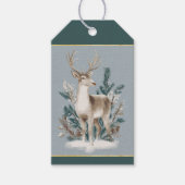 Elegante Winterherten Kerstmis Cadeaulabel (Voorkant)