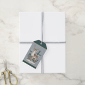 Elegante Winterherten Kerstmis Cadeaulabel (Met Touw)