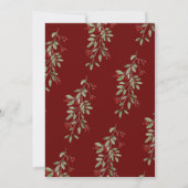 Elegante winterhuwelijk burgundy groen kaart (Achterkant)