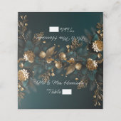 Elegante winterhuwelijk jager groen goud plaatskaartje (Buitenkant ongevouwen)