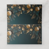 Elegante winterhuwelijk jager groen goud plaatskaartje (Binnenkant ongevouwen)