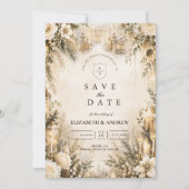 Elegante Winterhuwelijk Save The Date (Voorkant)