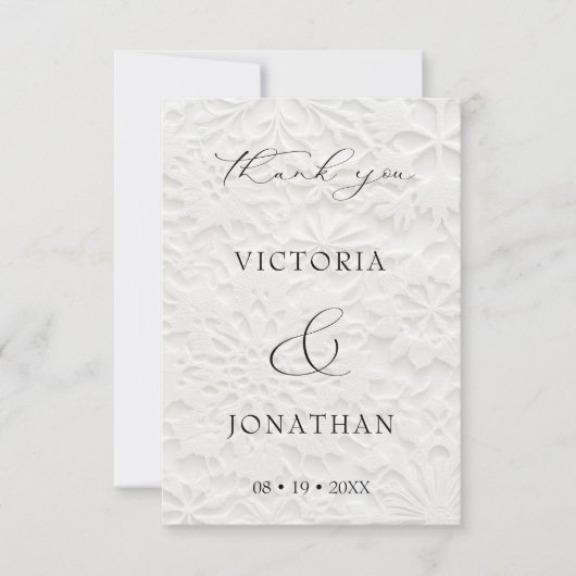 Elegante winterhuwelijk script bedankkaart (Voorkant)