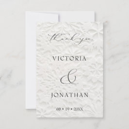 Elegante winterhuwelijk script bedankkaart