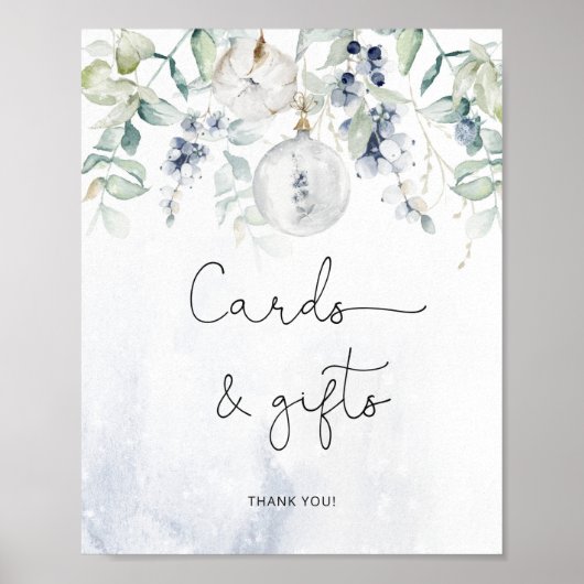 Elegante winterkaarten en cadeaus poster (Voorkant)
