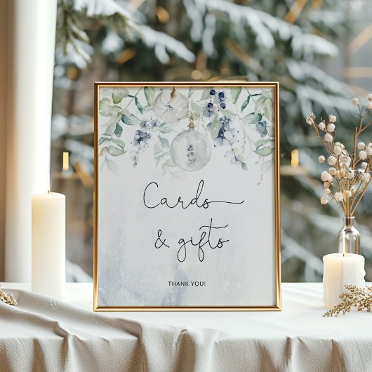 Elegante winterkaarten en cadeausposter poster