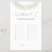 Elegante Winterkrans Huwelijk A-Z Spel Flyer (Voorkant)