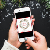 Elegante Winterkrans Waterverf Kerst Feestdagenkaart