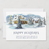 Elegante Winterland Kerst Zakelijke Groet Feestdagenkaart (Voorkant)