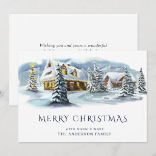 Elegante winterland kerstgroet feestdagenkaart