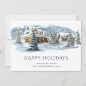 Elegante winterland kerstgroet feestdagenkaart (Voorkant)