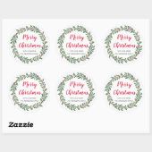Elegante winterlente Kerstvakantie Ronde Sticker (Vel)