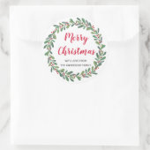 Elegante winterlente Kerstvakantie Ronde Sticker (Tas)