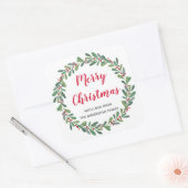 Elegante winterlente Kerstvakantie Vierkante Sticker (Envelop)