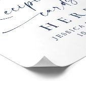 Elegante winterloof receptkaartjes hier poster (Hoek)