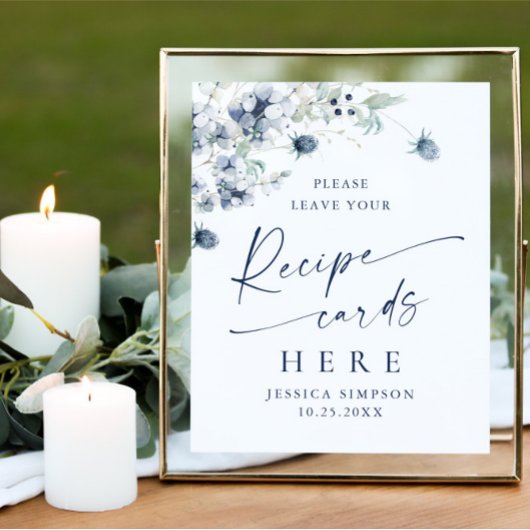 Elegante winterloof receptkaartjes hier poster