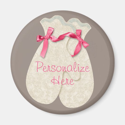 elegante wintermittens lintlint magneet (Voorkant)