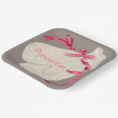 elegante wintermittens lintlint papieren bordje (Gebogen)