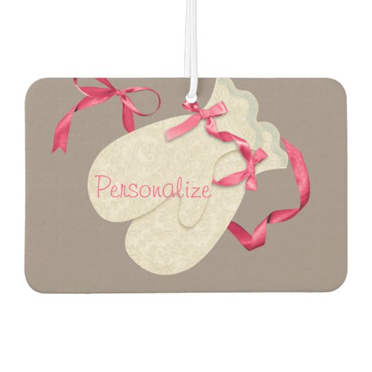 elegante wintermittens lintsneeuw luchtverfrisser (Voorkant)