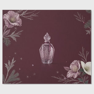 Elegante winterparfum bordeauxrood kerstverpakking cadeaupapier