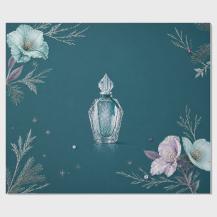 Elegante winterparfum Teal kerstcadeaupapier Cadeaupapier