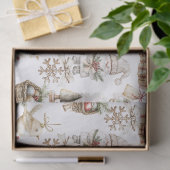 Elegante winterscène met vogel en Ornamenten Tissuepapier (Geschenk)