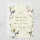 Elegante Winterse Botanische Witte Bloemige Save t (Voorkant)
