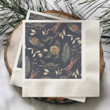 Elegante winterservetten met pinecones
