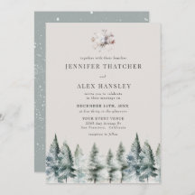 Elegante wintersneeuw | Kerst trouw uitnodiging