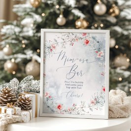 Elegante wintersneeuw Mimosa bar Poster