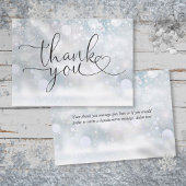 Elegante wintersvlokken hart script  bedankkaart