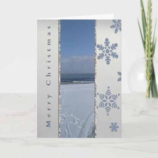 Elegante wintersvlokken kaart (Voorkant)